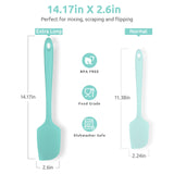 14in Extra Large Silicone Spatula: U-Taste 600ºF Heat Resistant Flexible Silicon Mixing Stirring Cooking Scraping Baking Bowl Scraper Seamless Spreader for Kitchen Nonstick Cookware (Aqua Sky) U-Taste