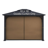 Gazebo Universal Replacement Privacy Curtain - Wonwon Privacy Panel Canopy Side Wall with Zipper for 10' x 10' Outdoor Gazebo (Brown) Wonwon