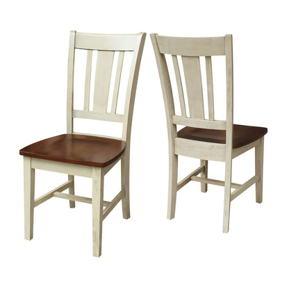 International Concepts San Remo Chair, Antiqued Almond/Espresso - WoodArtSupply