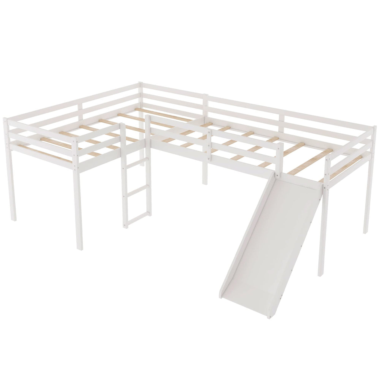 Merax L-Shaped Twin Size Loft Bed with Ladder Merax