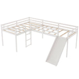 Merax L-Shaped Twin Size Loft Bed with Ladder Merax