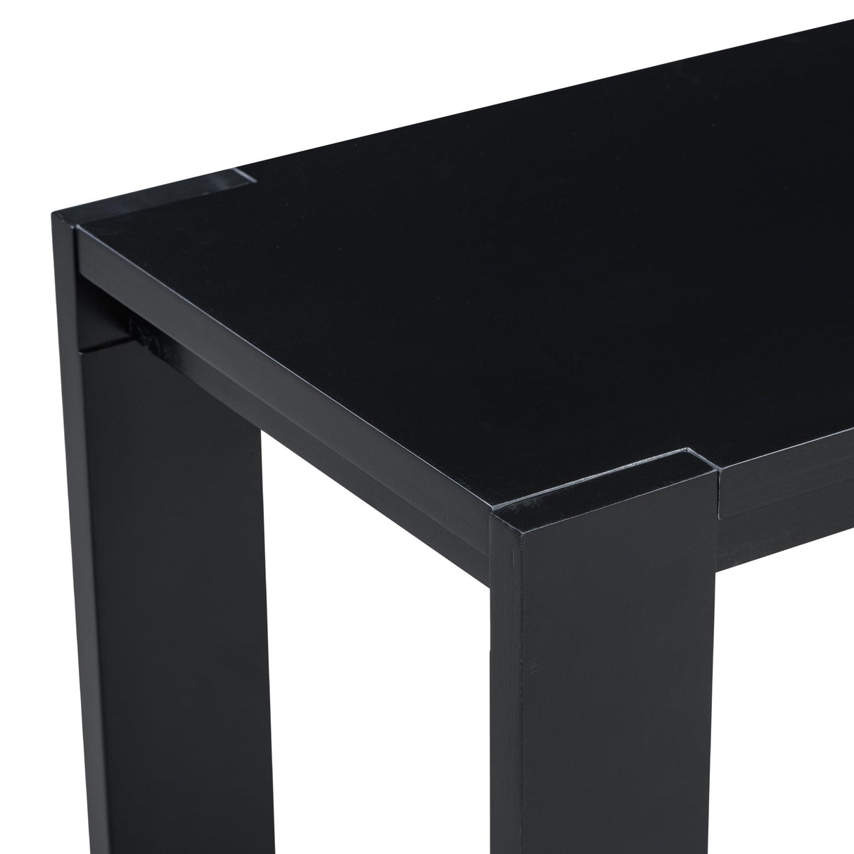XD Designs Minimalist 60-Inch Long Console Table Sofa Table with Bottom Shelf and Thick Legs, Wood 2-Tier Narrow Accent Entryway Table for Hallway Living Room Foyer Corridor (Black-All) XD Designs