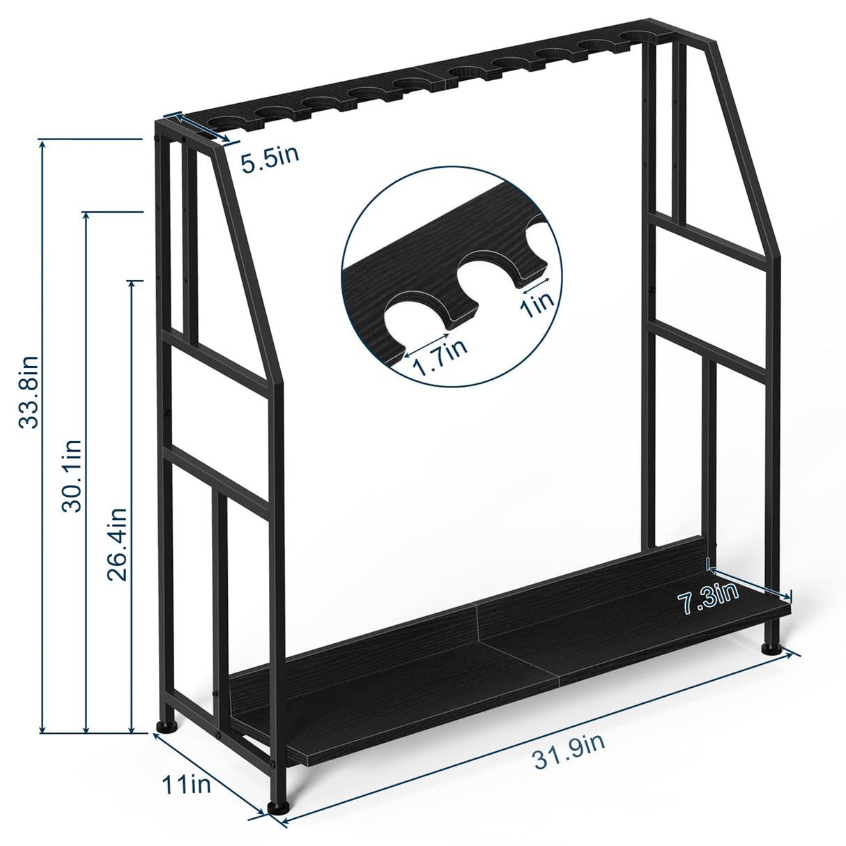 Gun Rack, Floor Standing Shotgun Racks Indoor, Heavy Duty Metal Frame Wooden Rifle Racks with Foot Padding, Vertical Gun Display Stand for Home Garage Gun Storage - Holds up to 10 Long Guns Nandae
