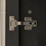 ECACAD Bookcase Storage Cabinet with Glass Doors & Drawer, 3-Tier Wooden Bookshelf Display Cabinet for Living Room, Home Office, Black (36.2”L x 14.6”W x 70.9”H) ECACAD