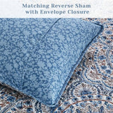 Comfort Spaces Valerie Boho Quilt Set Twin/Twin XL Blue - Soft Reversible Watercolor Medallion Bedding, Lightweight All Season Bedspread for Kids Teens Dorm Guest Room Comfort Spaces