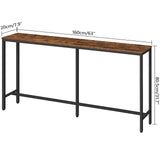 MAHANCRIS 63" Console Table, Narrow Sofa Table for Entryway, Industrial Side Table for Hallway, Living Room, Bedroom, Sturdy and Stable, Easy to Assemble, Rustic Brown CTHR16001Z MAHANCRIS