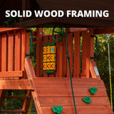 Gorilla Playsets 01-0013 Sun Palace II Wood Swing Set with Monkey Bars and Wood Roof, Amber Gorilla Playsets