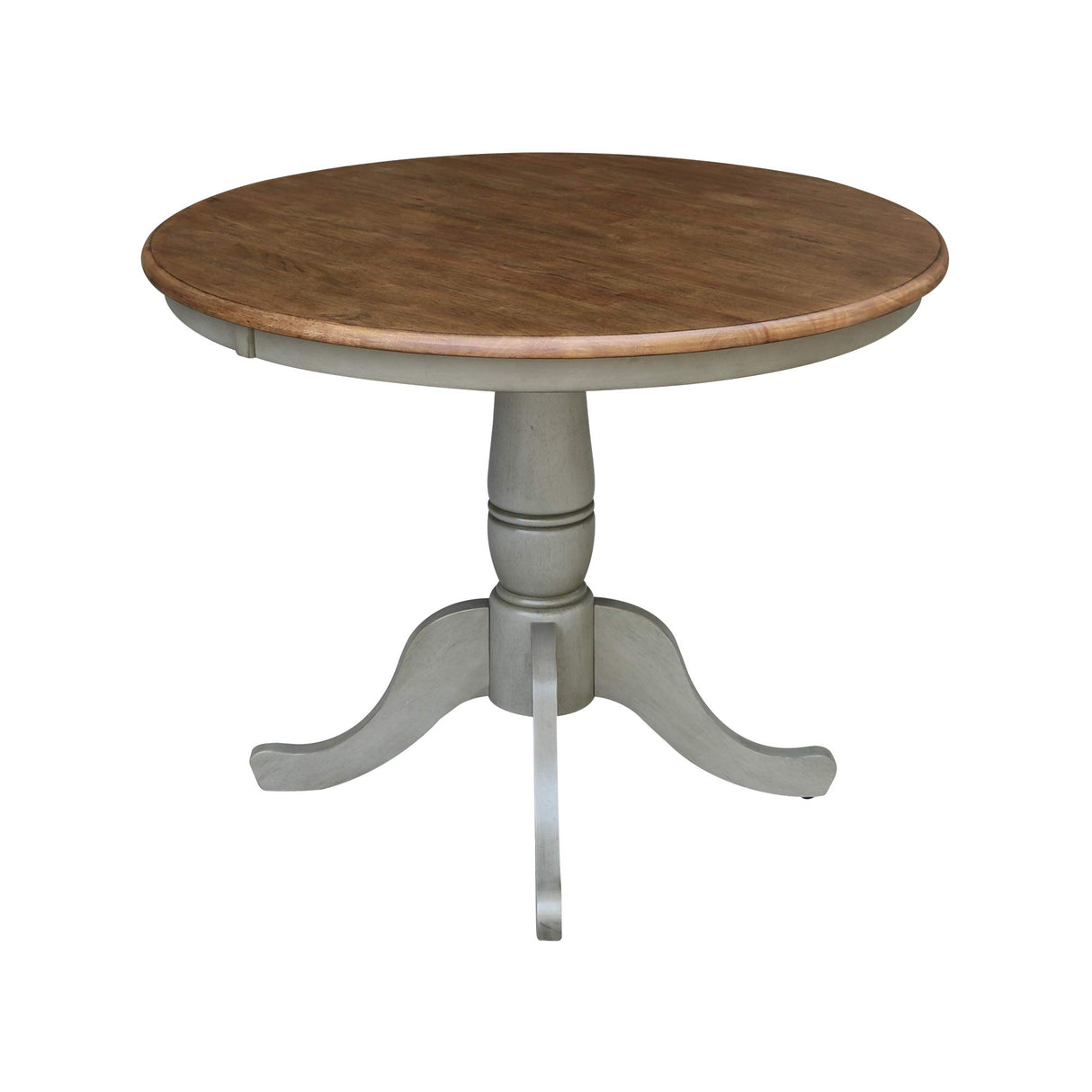 IC International Concepts International Concepts 36-inch Round Top Pedestal Dining Height Table, Distressed Hickory/Stone IC International Concepts