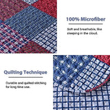 Hailea Red Blue Plaid Quilt Set Twin Size Country Patchwork Bedding Lightweight Reversible Bedspread Coverlet with Sham Soft All Season Bed Cover Set, 1 Quilt 2 Pillow Shams Hailea