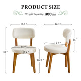 Furniliving Wooden Dining Chairs Set of 2, Mid-Century Modern Linen Upholstered Kitchen Chair with Solid Oak Wood, Farmhouse Dining Room Chairs, Beige Furniliving