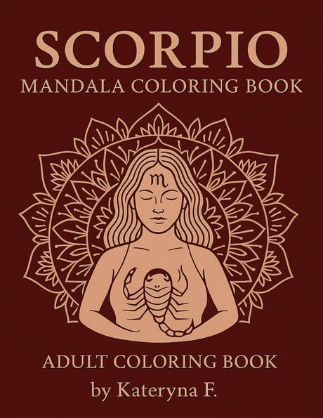 Scorpio Coloring Book: Zodiac Sign Adult Coloring Pages for Stress Relief, Mindfulness, and Relaxation (Zodiac Coloring Book Series) Majosta