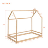 Bellemave Twin Montessori House Bed Frame for Toddlers – Natural Wood Floor Bed for Kids Bellemave