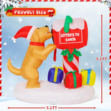 COMIN 5FT Christmas Inflatables Outdoor Decorations, Blow Up Dog and Newspaper Box Inflatable with Built-in LEDs for Christmas Indoor Outdoor Yard Lawn Garden Decorations COMIN