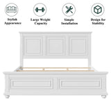 Mirightone King Size Platform Bed with Tall Headboard & Footboard in White Pinewood Mirightone