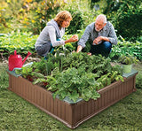 Badger Basket Woodland 2-in-1 Kids Outdoor Sandbox or Garden and Vegetable Planter, Outdoor Play Equipment - Brown/Green Badger Basket