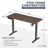 MOTIONGREY - Electric Motor Height Adjustable Standing Desk, Ergonomic Stand Up Desk, Adjustable Computer Sit Stand Desk Stand (Black + Black, 55 Inch) MOTIONGREY