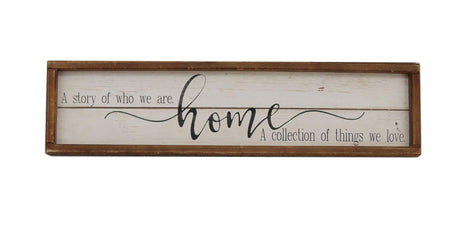PARISLOFT A Story of Who We are Home Wood Framed Wall Decor Sign,Farmhouse Plaque,23.6 x 1.2 x 6 Inches PARISLOFT