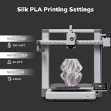 AMOLEN Silk PLA Filament Mercury Silver, 3D Printer Filament 1.75mm for 3D Printing 1kg(2.2lbs) Spool Compatible with Most FDM Printer AMOLEN
