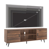 AUXSOUL 70 Inch Mid Century Modern TV Stand for 75 Inch TV, Wood TV Stand with Storage, Entertainment Center for Living Room Bedroom, TV Media Console, Walnut AUXSOUL