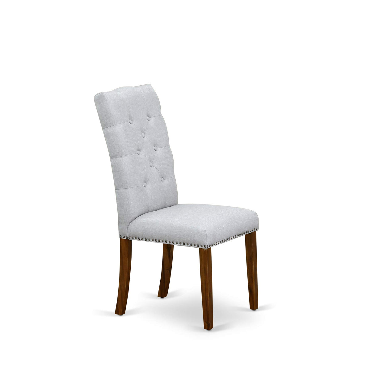 East West Furniture LAEL9-78-05 9 Piece Dining Set Includes a Rectangle Dining Room Table with Removable Leaf and 8 Grey Linen Fabric Upholstered Chairs, 42x92 Inch, Jacobean East West Furniture