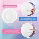 Marspark 6 Pcs 9 Inches Ceramic Painting Plate White Ceramic Plates with 6 Sets of 12 Colors Paint 6 Sets of 2 Brushes Porcelain Painting Craft Set for Family Gatherings Activities Art Supplies Marspark