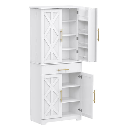 Hzuaneri Kitchen Pantry Cabinet, 72" Storage Cabinet with Doors and Adjustable Shelves, 1 Large Drawer, Freestanding Buffet Cupboards Sideboard for