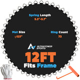 Ultrapower Sports Trampoline Mat Replacement 12FT Trampoline Replacement Mat 12 FT 72 Rings Jumping Mat for 72 Springs 5.3"-5.7" 8 Row Stitch Anti-UV Wear-Resistant Spring Hook Gloves ULTRAPOWER SPORTS