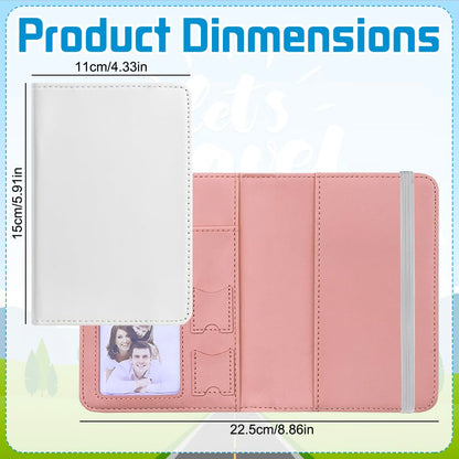 ZUYYON 3 Pcs Sublimation Passport Holder Cover Blanks PU Leather Heat Transfer DIY Travel Passport Holder Wallet Cover Blank Passport Wallet for Passport Business Cards Credit Cards(Pink, White)