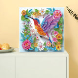 Hummingbird Special Shape Diamond Art Kits for Beginners,5D Small Diamond Painting Kits for Adults DIY Flowers Diamonds Dots Painting with Crystals Rhinestones Gem Art and Crafts 11.8 X 11.8inch Paintcolor
