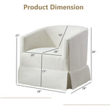 Arvasslia Swivel Barrel Chair,Mid Century Modern Swivel Accent Chair for Living Room, Round Armchair Corner Chair for Bedroom, White Arvasslia