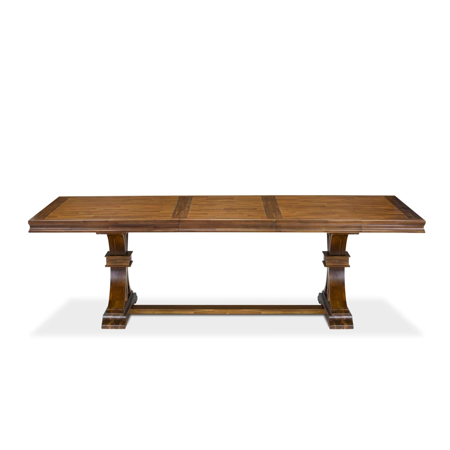 Luxe by East West Furniture LELA9-AWA-05 9 Pieces Dining Table Set Includes a Rectangular Kitchen Table and 8 Grey Linen Fabric Dining Room Chairs, Antique Walnut Finish Luxe by East West Furniture