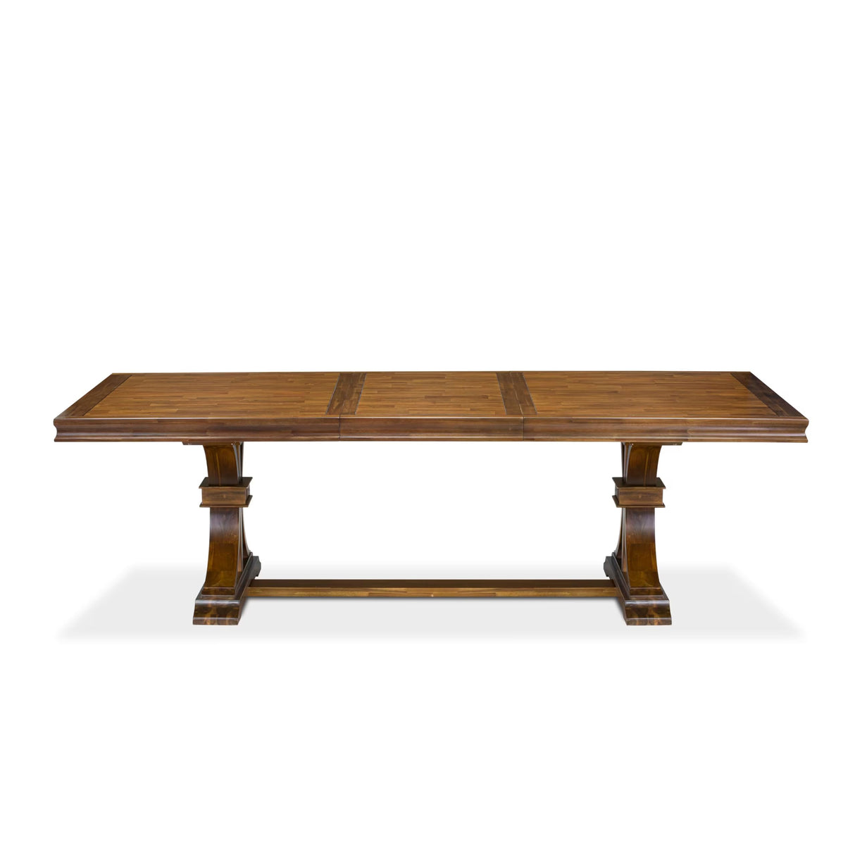 Luxe by East West Furniture LELA9-AWA-05 9 Pieces Dining Table Set Includes a Rectangular Kitchen Table and 8 Grey Linen Fabric Dining Room Chairs, Antique Walnut Finish Luxe by East West Furniture