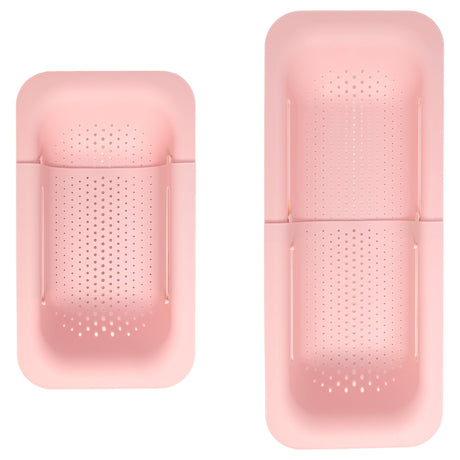 Paris Hilton Over the Sink Expandable Colander, Extendable Strainer, Adjustable from 14.5 inches to 19.5 inches, Fits most kitchen sinks, Made without BPA, Pink Paris Hilton