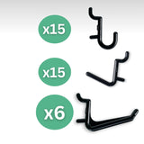 WallPeg 24" x 48" Pegboard Wall Organizer - Kit (PK-312-B) Peg Board Organizer Accessories for Garage pegboard Storage, Tool & Craft Organization with Pegboard. Hooks, and Peg Board Bins WallPeg