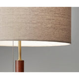 Adesso 3376-15 Hamilton Table Lamp, 26.25 in, 100W Incandescent/26W CFL, Walnut Eucalyptus Wood/Antique Brass, 1 Modern Lamp, Brown Adesso