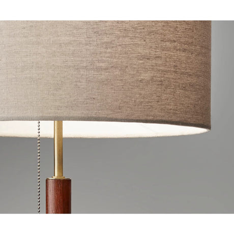 Adesso 3376-15 Hamilton Table Lamp, 26.25 in, 100W Incandescent/26W CFL, Walnut Eucalyptus Wood/Antique Brass, 1 Modern Lamp, Brown Adesso