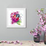 PFFNGPEN Diamond Painting Kits for Adults, 5D DIY Ladybug Diamond Art Kits for Beginners, Full Drill Round Diamond Art for Home Wall Decor, Flower, 12x12 inch PFFNGPEN