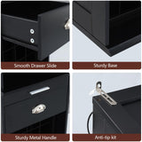 Loomie Wine Bar Cabinet with LED Lights, 65'' Tall Coffee Bar with 24 Wine Rack & Glass Holder, Freestanding Liquor Cabinet with Tray & Drawer & Adjustable Shelf (Black) Loomie