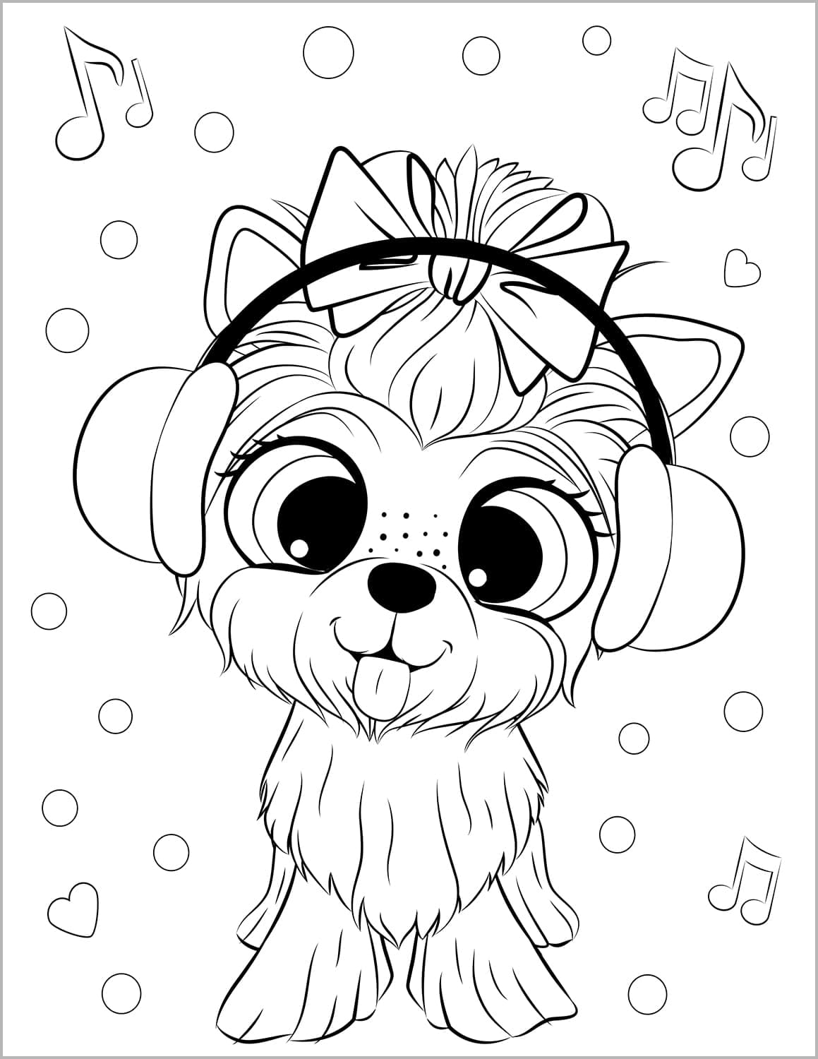 Cute Dogs Coloring Book for Kids Ages 4-8: Adorable Cartoon Dogs & Puppies