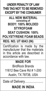 BIRDROCK HOME Buds Pouf Ottoman | Cotton Braided Foot Stool with Bead Filling | Boho Foot Rest for Living Room & Bedroom | Oversized, Sturdy & Comfortable Seating, Lightweight & Soft | Natural BIRDROCK HOME