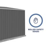 Absco Durango 5 Ft. x 10 Ft. Metal Storage Shed DIY Galvanized Steel Sheds for Tools, Bikes, Lawn & Garden Equipment, Outdoor Patio Furniture, Perfect in Backyard, Garden (Woodland Gray) ABSCO