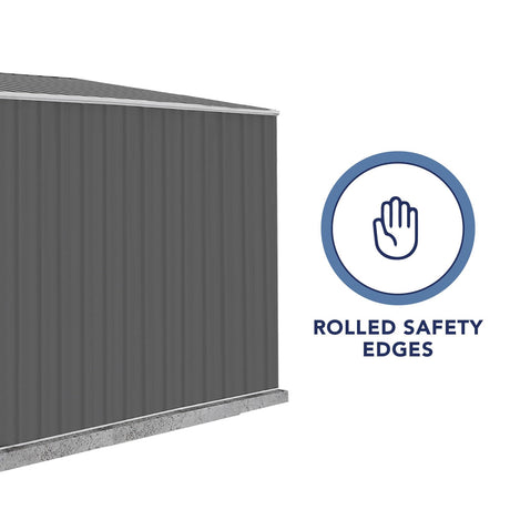 Absco Durango 5 Ft. x 10 Ft. Metal Storage Shed DIY Galvanized Steel Sheds for Tools, Bikes, Lawn & Garden Equipment, Outdoor Patio Furniture, Perfect in Backyard, Garden (Woodland Gray) ABSCO