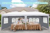 GDY 10x20 ft Instant Pop up Canopy, Party Tent Folding Heavy Duty Gazebos with Removable Sidewalls and Wheeled Bag. GDY