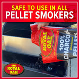 Royal Oak 100 Percent Charcoal Hardwood Pellets for Real BBQ Flavor, Grilling and Smoking, High Heat, Resists Water, Easy to Clean, 30 Pound Bag Royal Oak