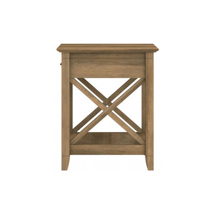 Bush Furniture Key West Small End Table with Storage | Modern Farmhouse Accent Shelf for Living Room in Reclaimed Pine - WoodArtSupply