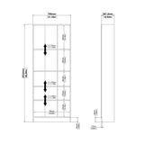 Tvilum Element Wide 5 Shelf Bookcase, Tall, White Tvilum