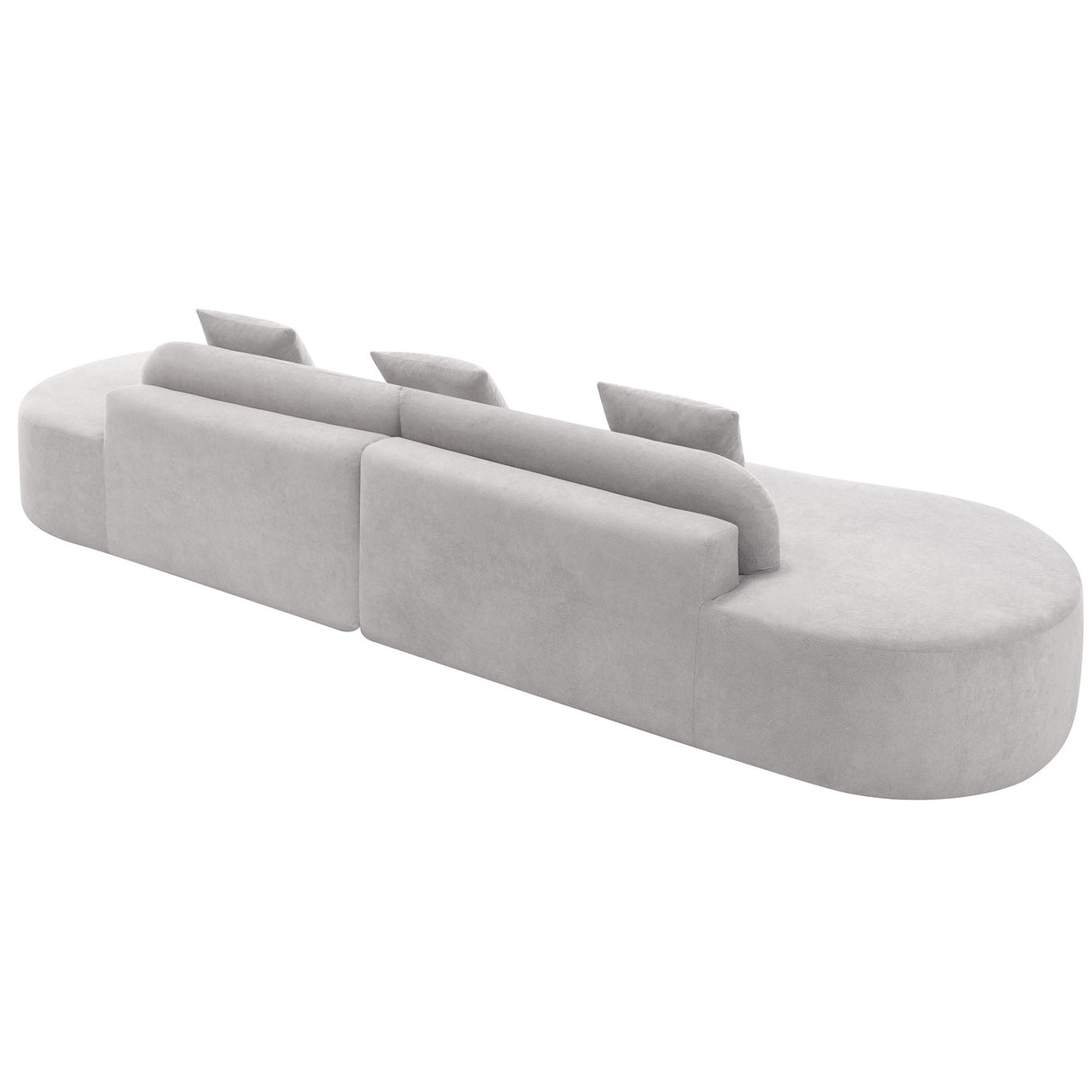 Suheww 130.5” Modern Curved Sofa, Sectional Curved Sofa Modern Sectional Curved Sofa, 4-Seater Oversized Terrycloth Fabric Sofa with 3 Pillows for Living Room Apartment(Gray) Suheww
