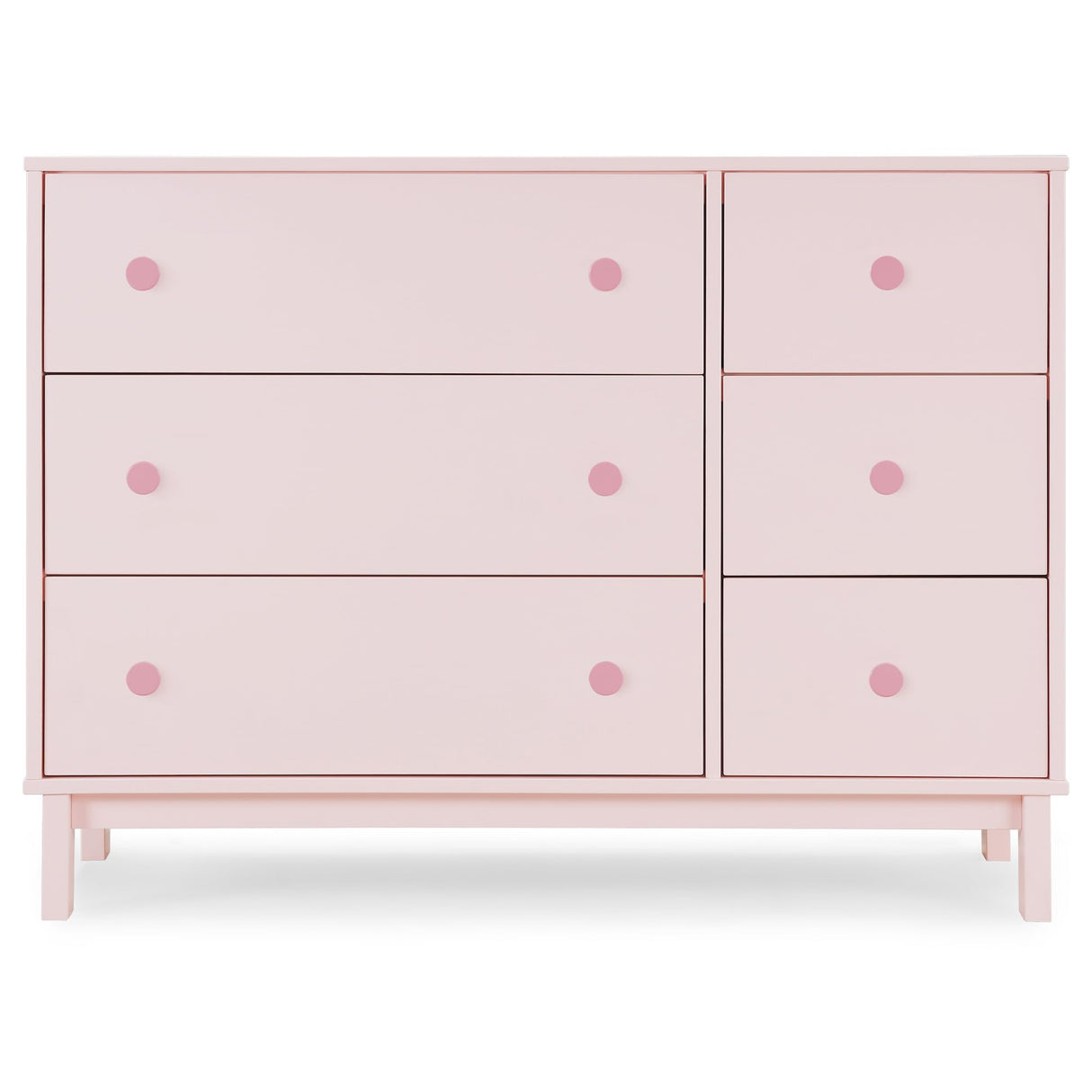 GAP babyGap Legacy 6 Drawer Dresser with Interlocking Drawers - Greenguard Gold Certified, Blush Pink/Dark Pink Delta Children