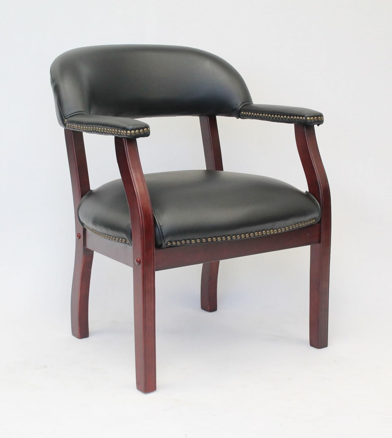 Boss Captain’s Chair In Black Vinyl - WoodArtSupply