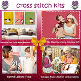 Dimxvean Stamped Cross Stitch Kits,Cross Stitch Kits for Adults Beginners,Embroidery Kits Full Range of Cross Stitch Stamped Kits Needlepoint Kits Cross Stitch Patterns-Sunrise Cactus 16x20 inch